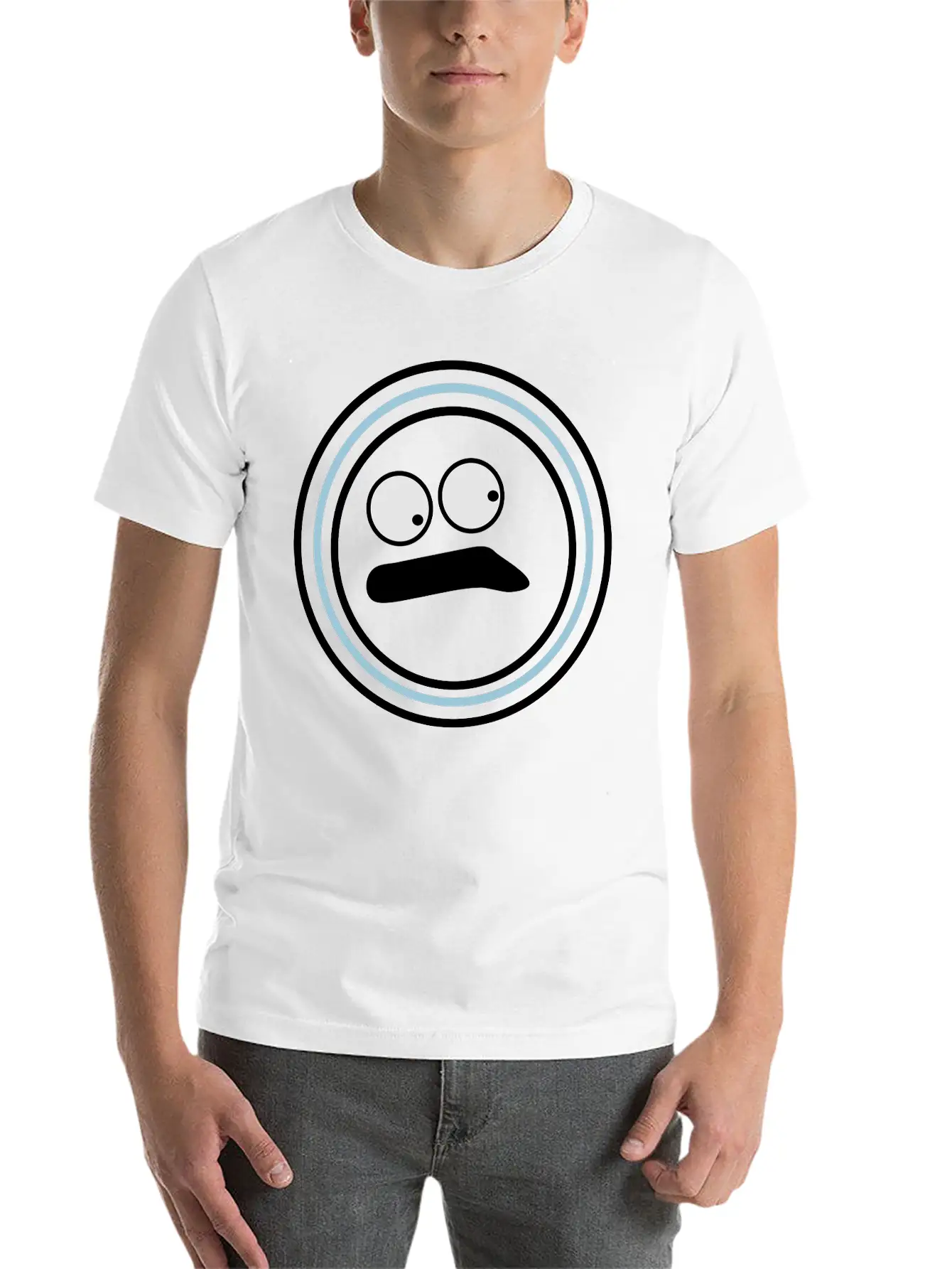 Cute Emotional Face Huh Essential Unisex Summer Tee – Soft Cotton Casual Fit