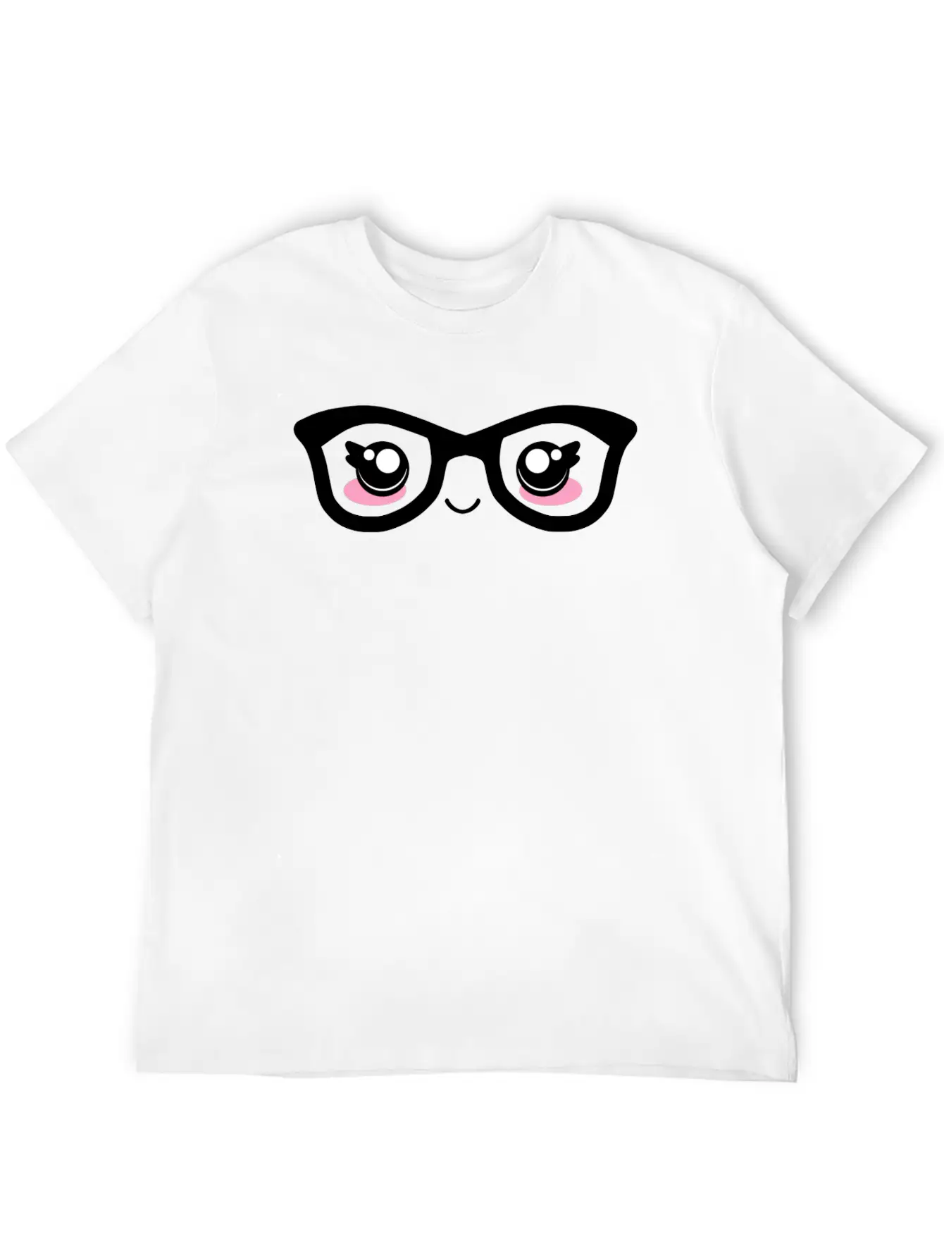 Cute Funny Kawaii Facial Expression With Glasses Stylish Everyday T-Shirt – Unisex Basic Cotton Tee