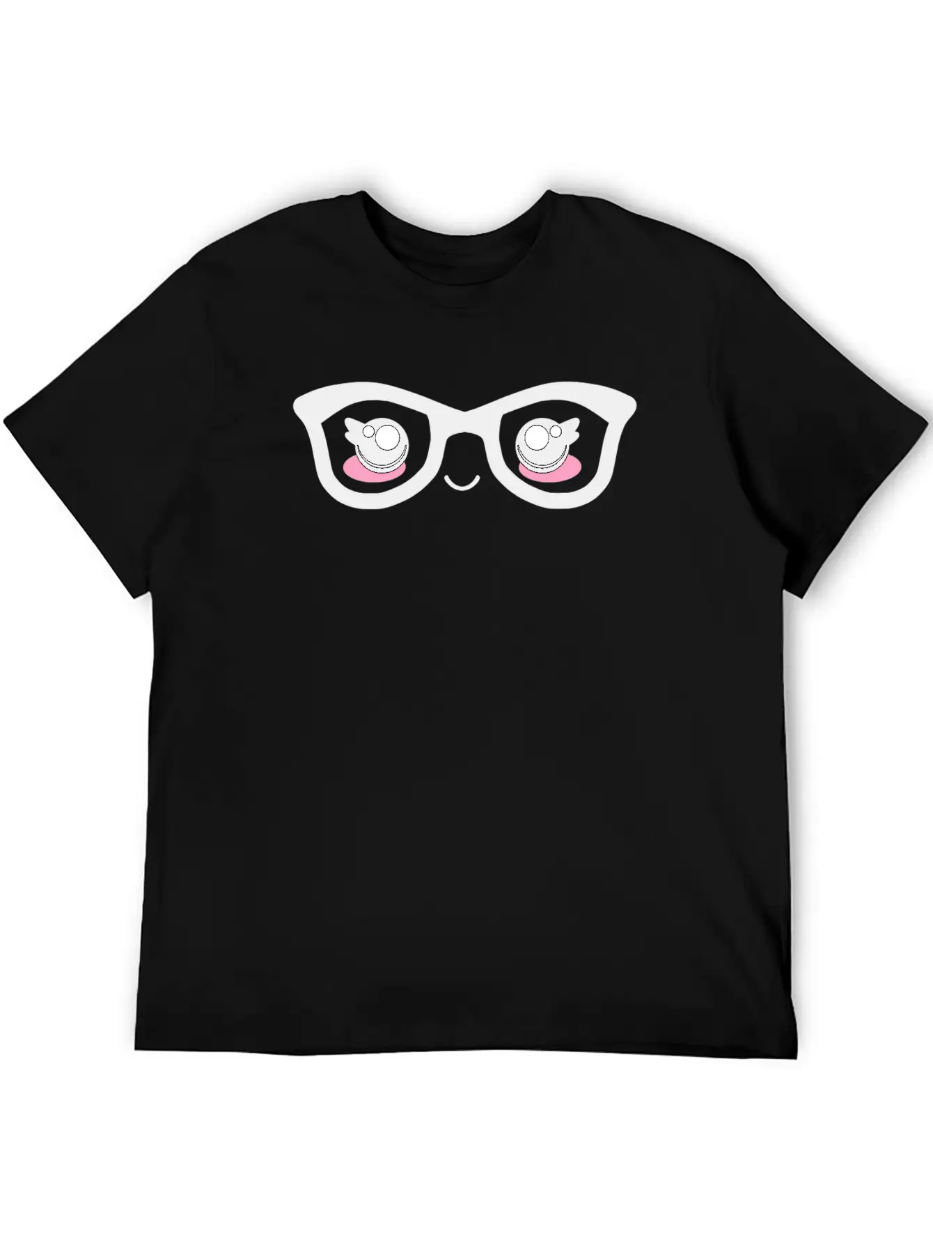 Cute Funny Kawaii Facial Expression With Glasses Stylish Everyday T-Shirt – Unisex Basic Cotton Tee