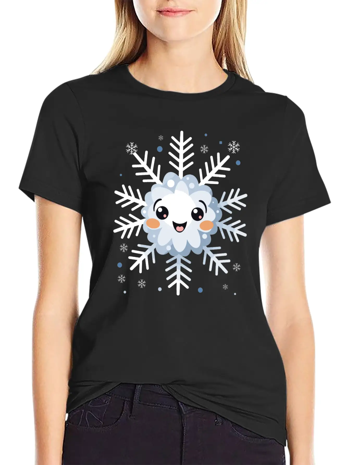 Cute Funny Snowflake Snow Winter Kawaii Gift Comfortable Minimalist Graphic Tee – Summer Style Essential