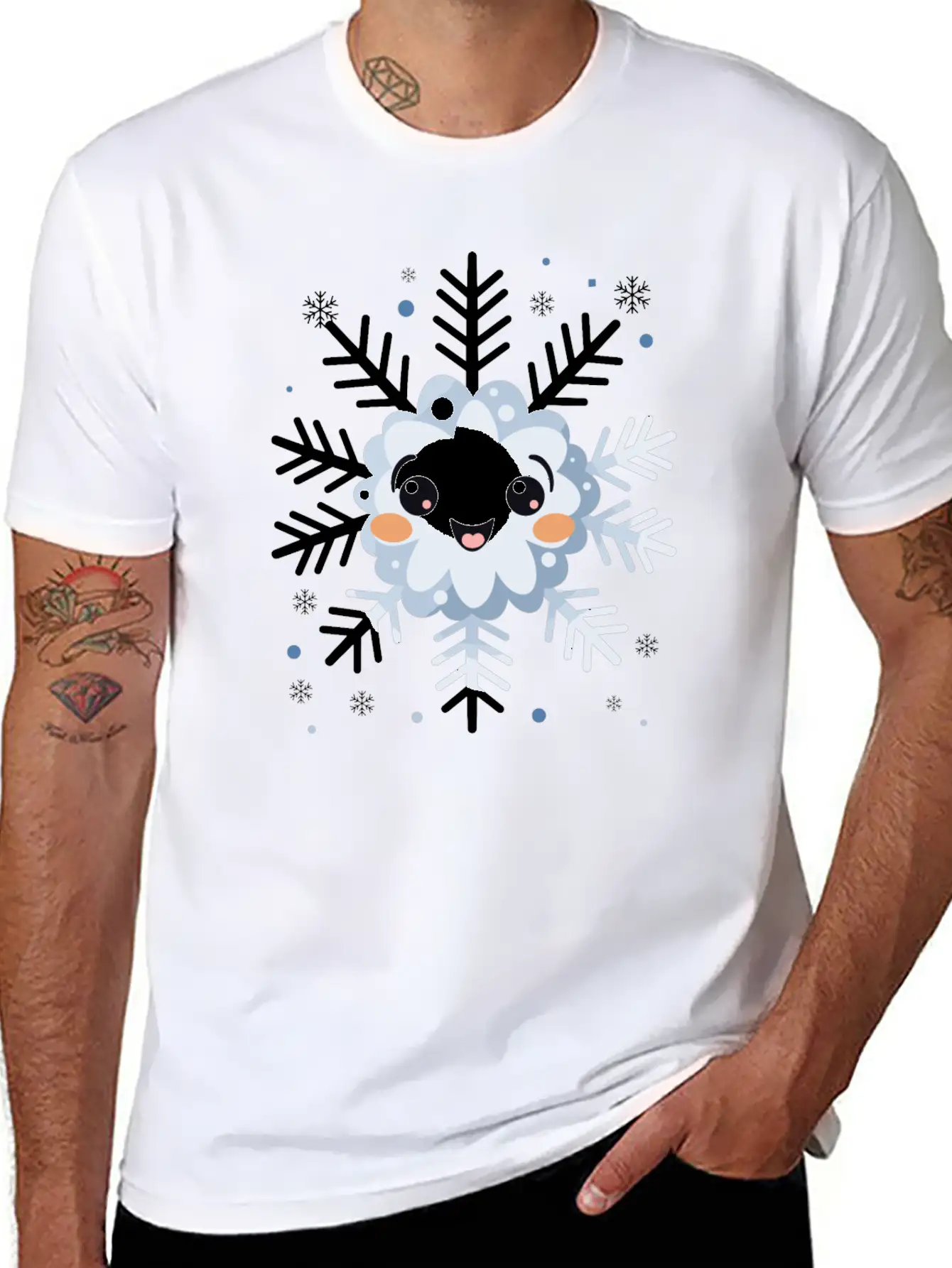 Cute Funny Snowflake Snow Winter Kawaii Gift Comfortable Minimalist Graphic Tee – Summer Style Essential