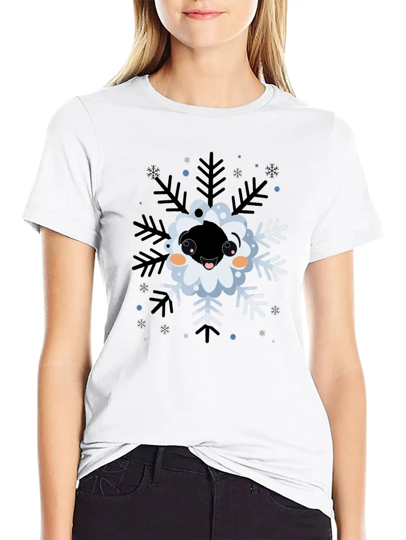 Cute Funny Snowflake Snow Winter Kawaii Gift Comfortable Minimalist Graphic Tee – Summer Style Essential