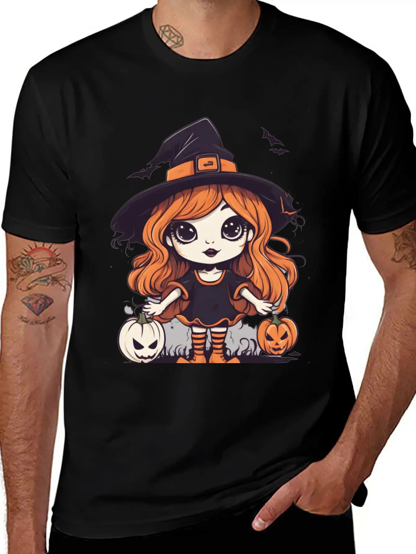 Cute Halloween Witch Stylish Everyday T-Shirt – Unisex Basic Cotton Tee