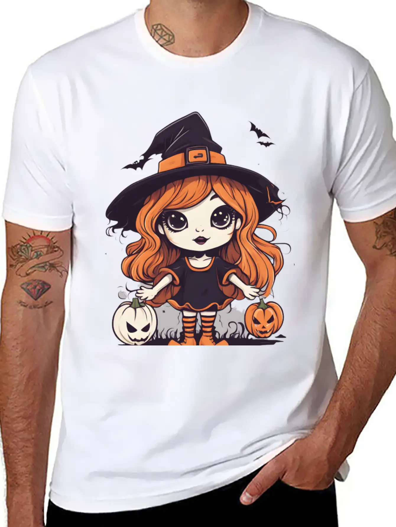 Cute Halloween Witch Stylish Everyday T-Shirt – Unisex Basic Cotton Tee