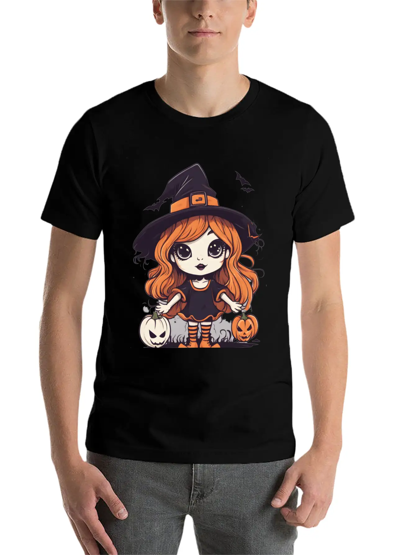 Cute Halloween Witch Stylish Everyday T-Shirt – Unisex Basic Cotton Tee