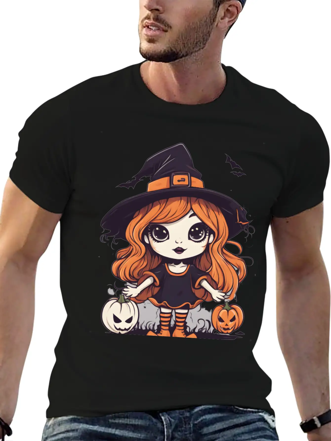 Cute Halloween Witch Stylish Everyday T-Shirt – Unisex Basic Cotton Tee