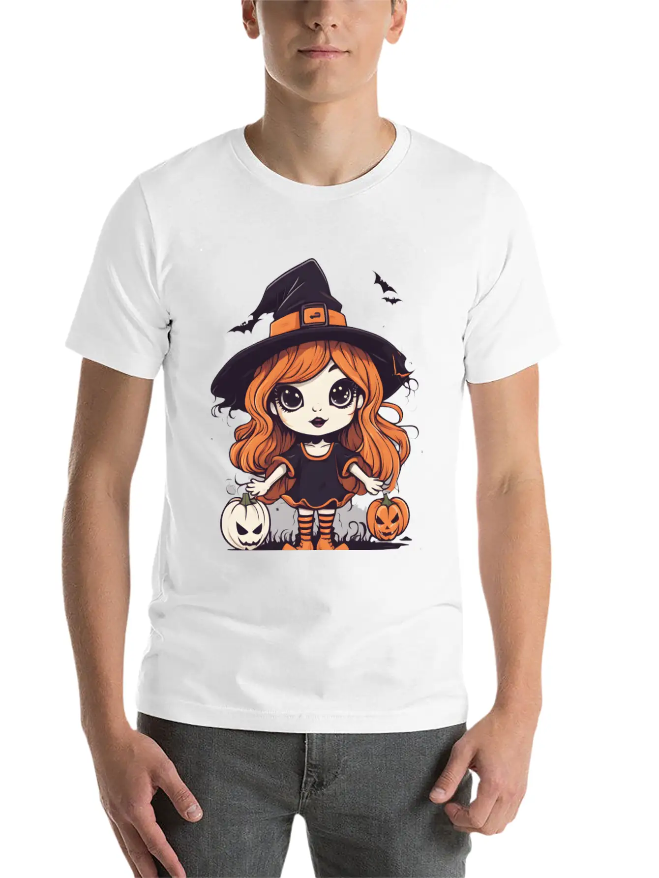 Cute Halloween Witch Stylish Everyday T-Shirt – Unisex Basic Cotton Tee