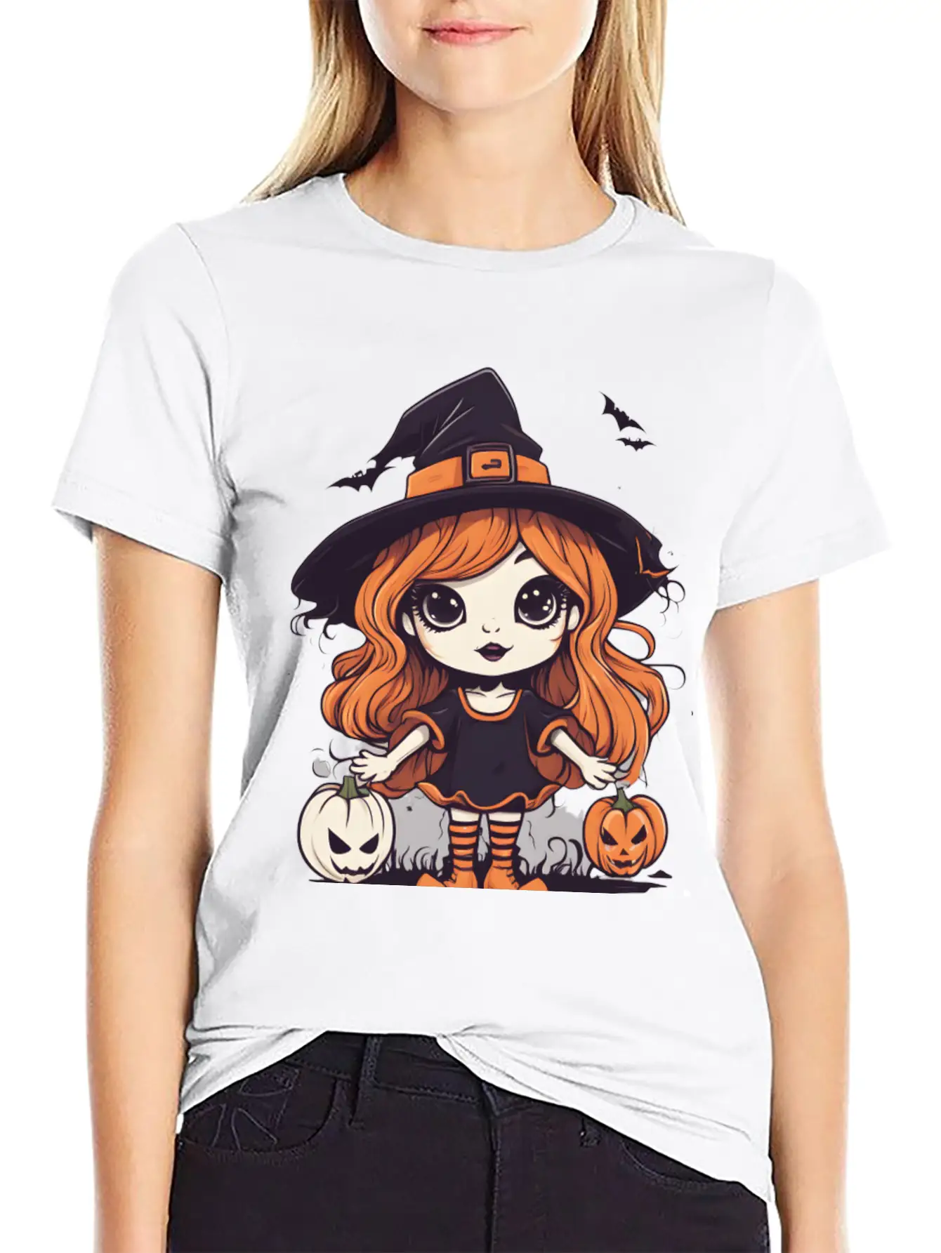Cute Halloween Witch Stylish Everyday T-Shirt – Unisex Basic Cotton Tee