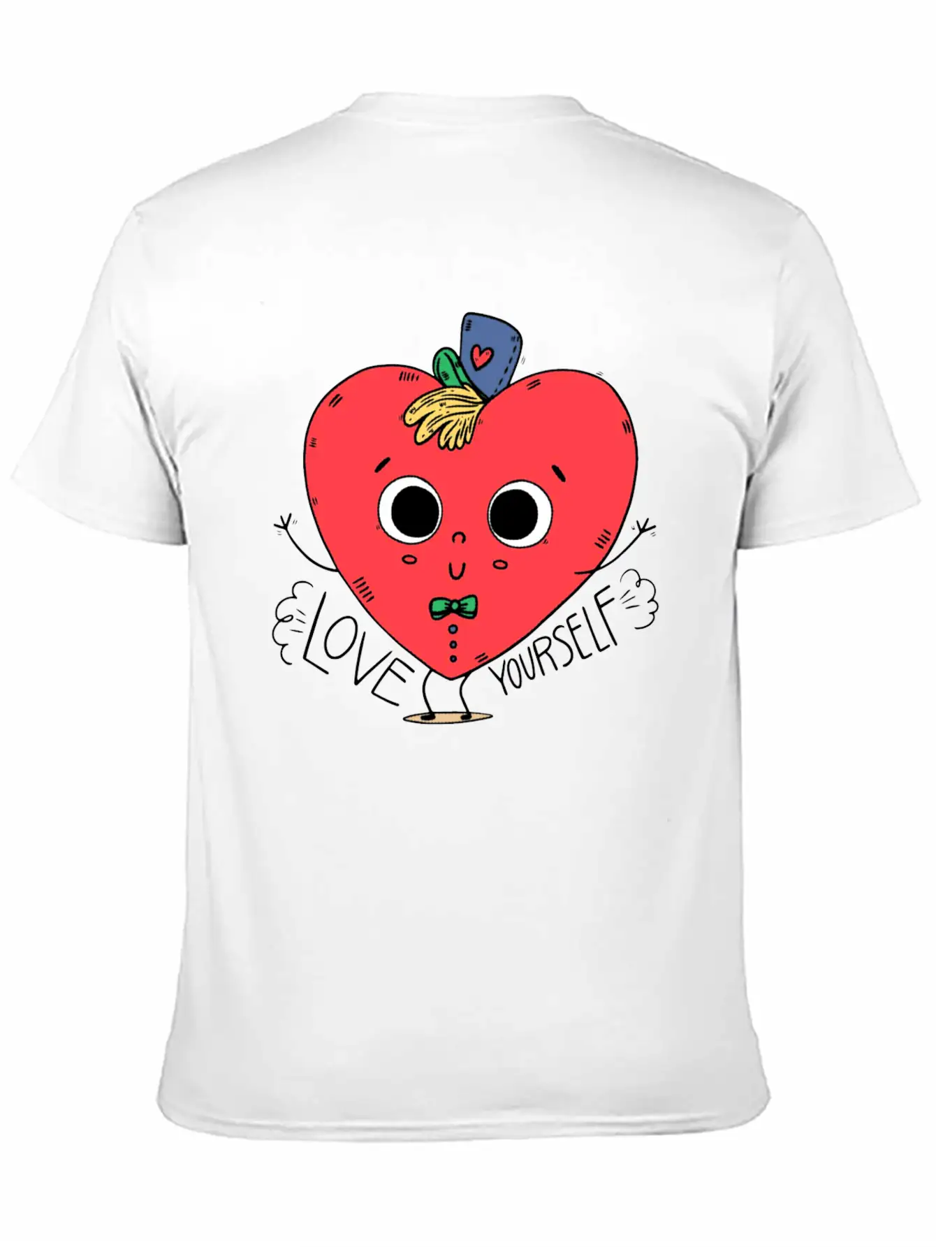 Cute Heart Kid Character With Hat Comfortable Minimalist Graphic Tee – Summer Style Essential