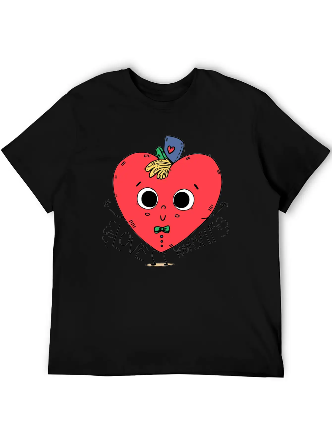 Cute Heart Kid Character With Hat Comfortable Minimalist Graphic Tee – Summer Style Essential