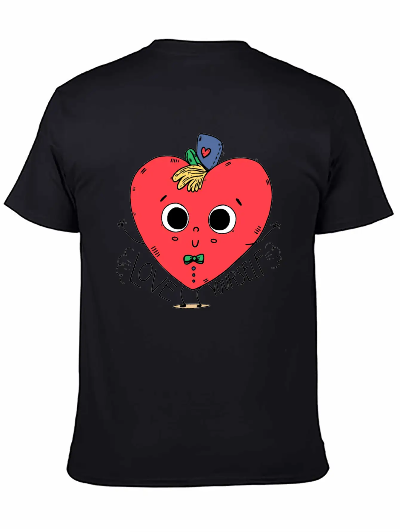Cute Heart Kid Character With Hat Comfortable Minimalist Graphic Tee – Summer Style Essential