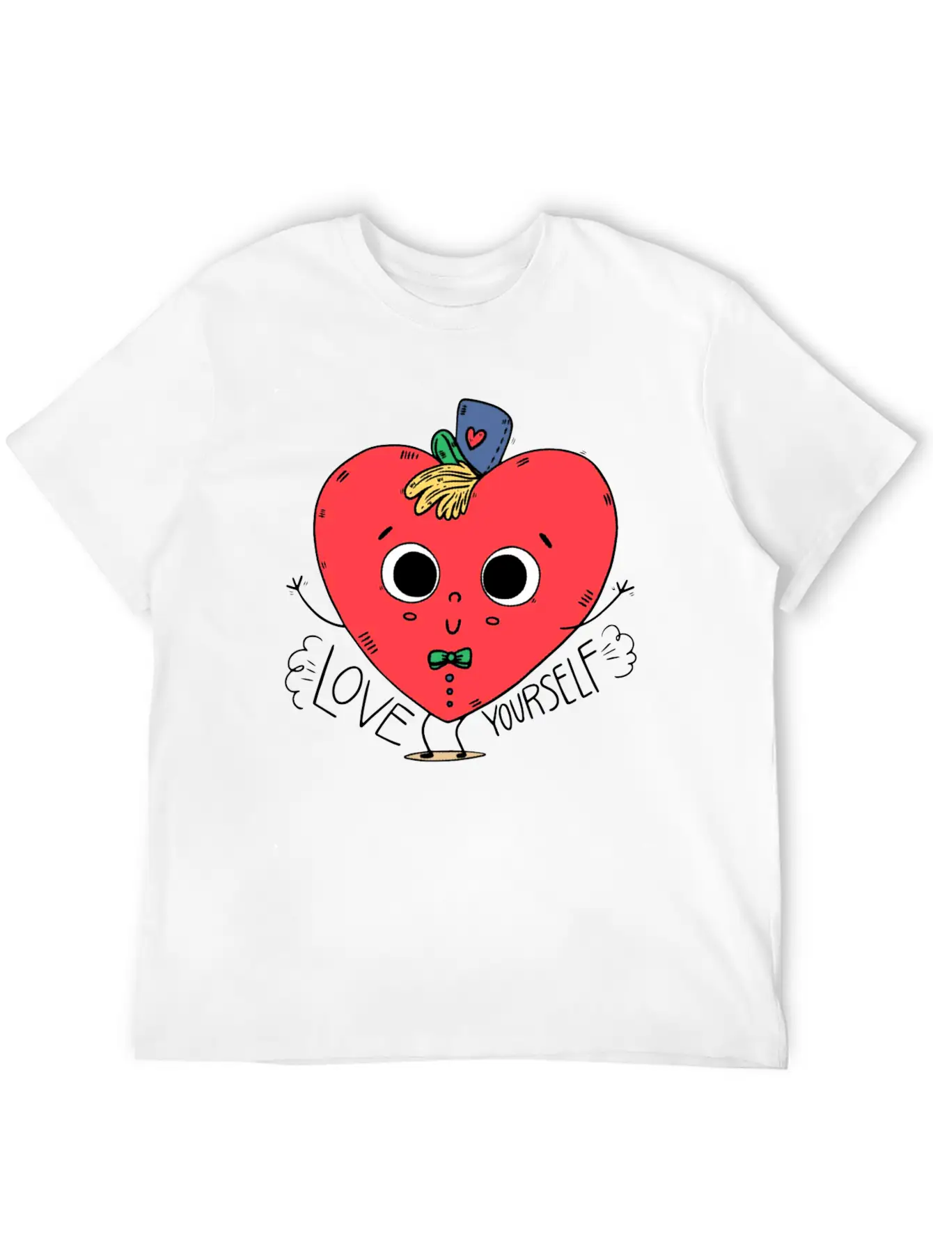 Cute Heart Kid Character With Hat Comfortable Minimalist Graphic Tee – Summer Style Essential
