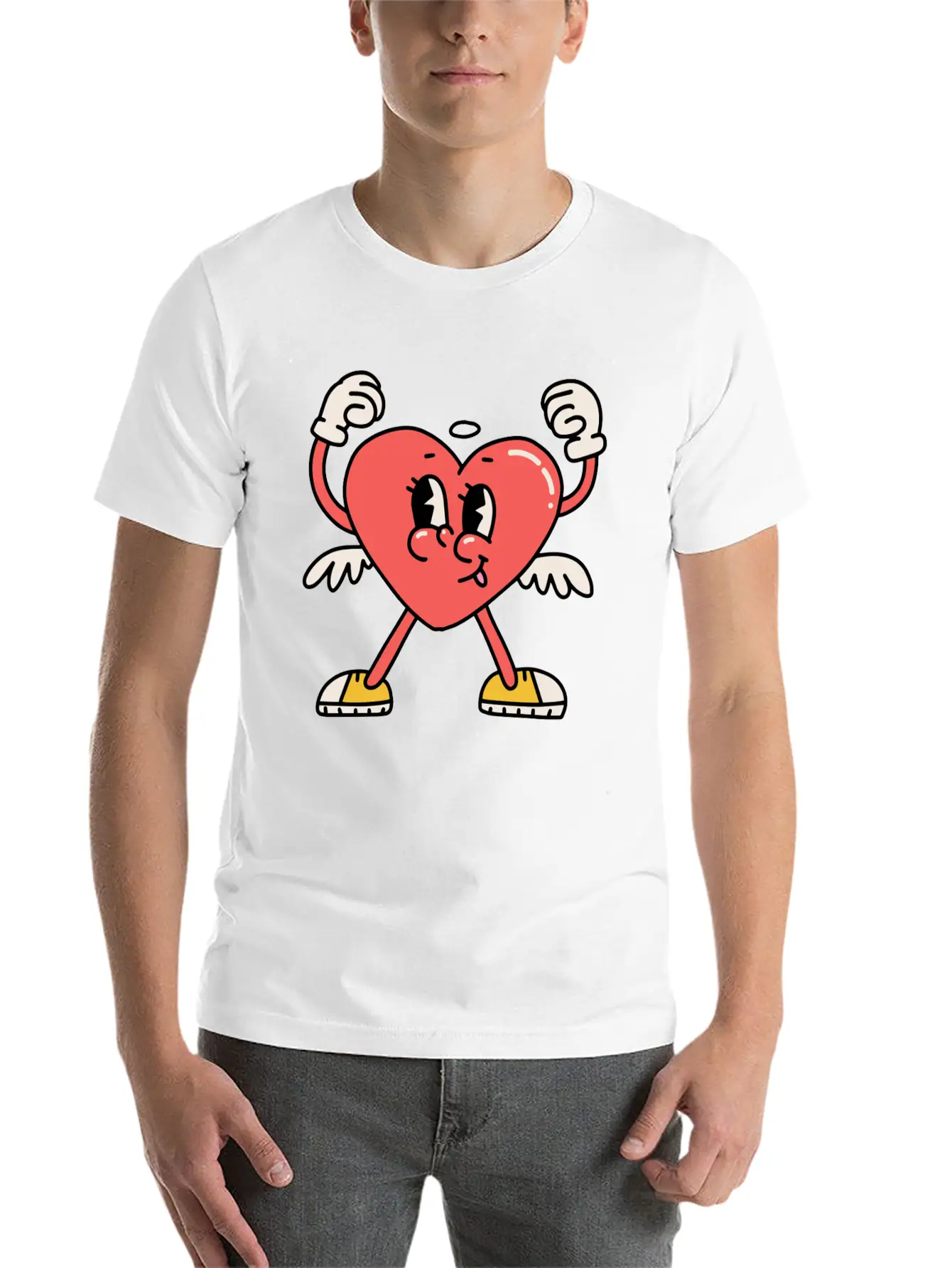 Cute Heart Stylish Everyday T-Shirt – Unisex Basic Cotton Tee