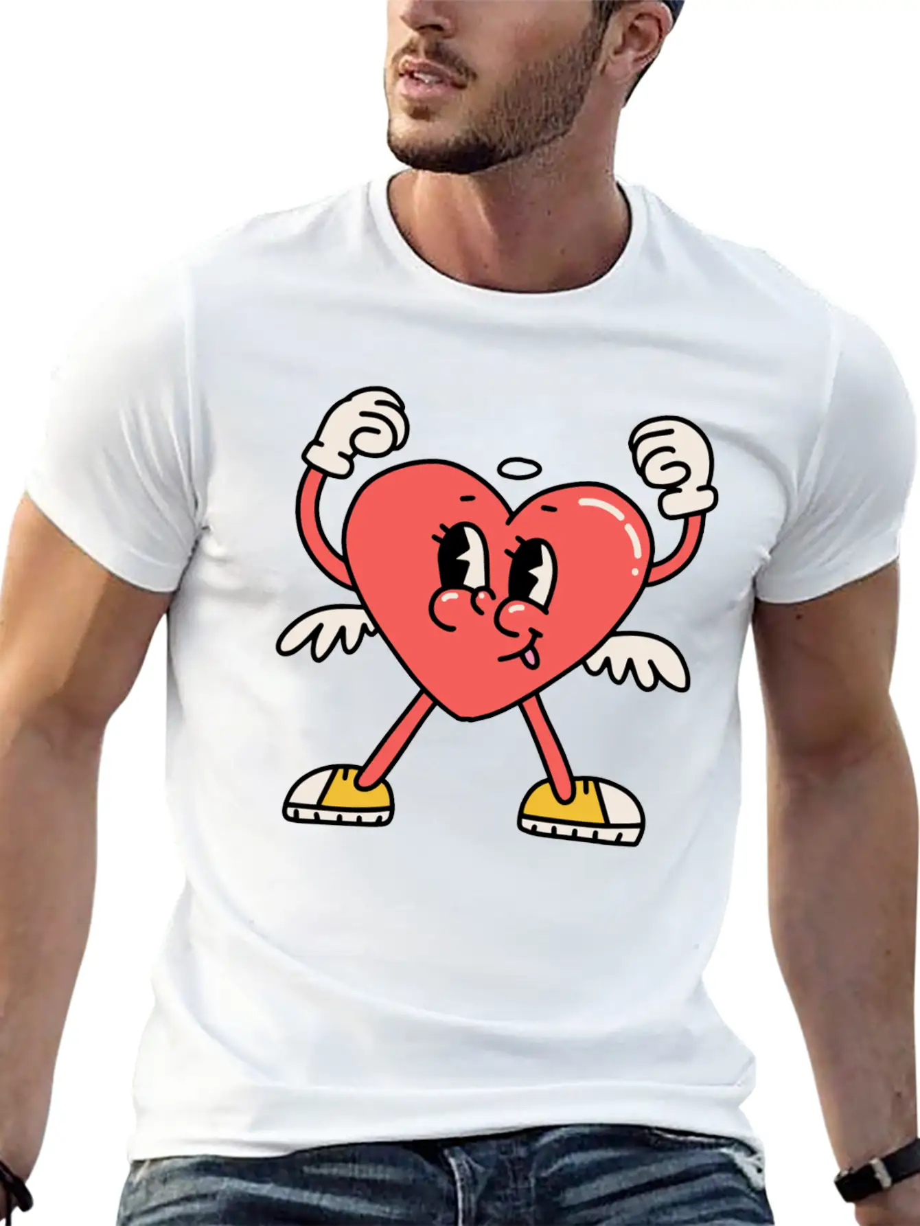 Cute Heart Stylish Everyday T-Shirt – Unisex Basic Cotton Tee