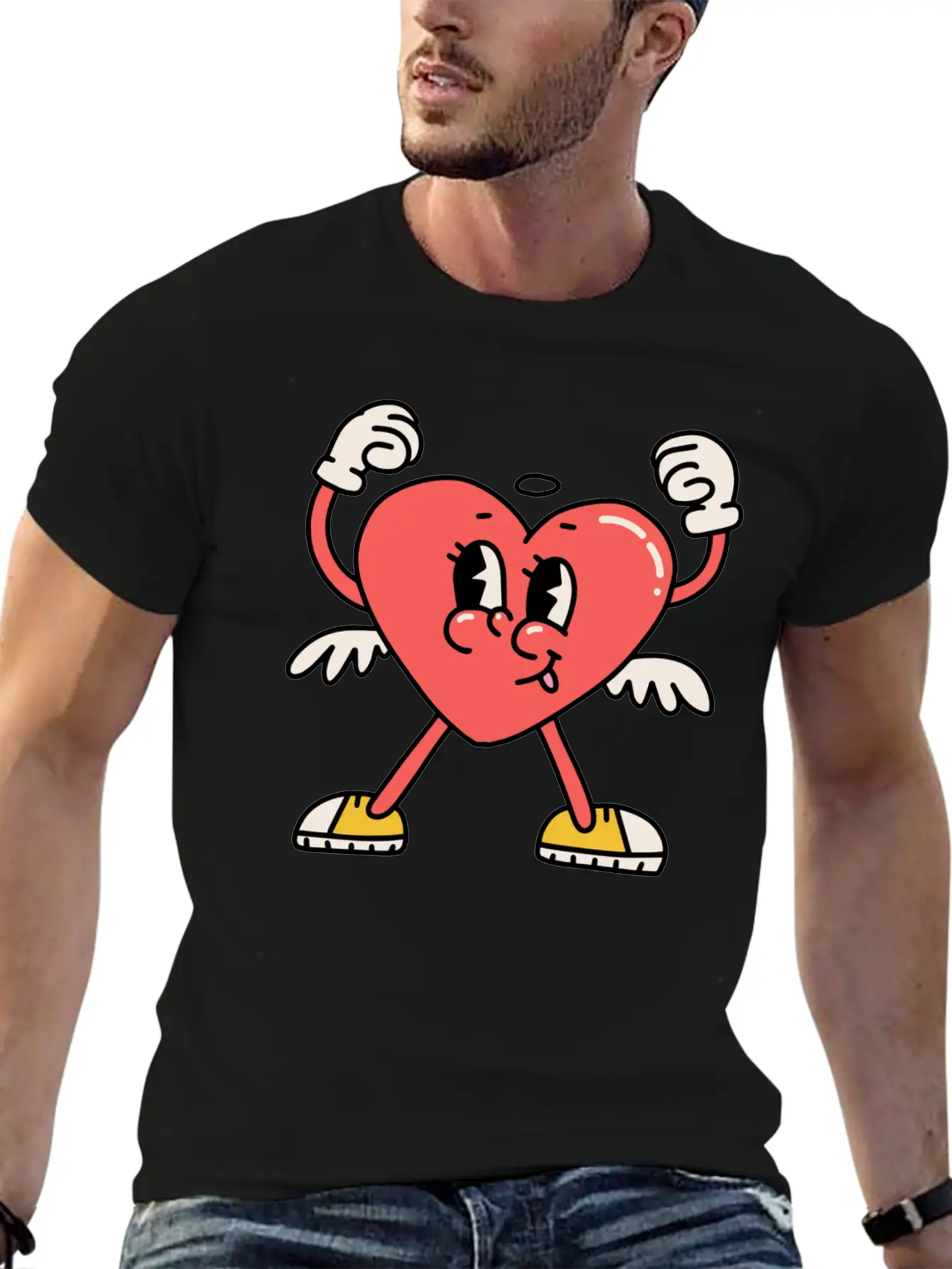 Cute Heart Stylish Everyday T-Shirt – Unisex Basic Cotton Tee