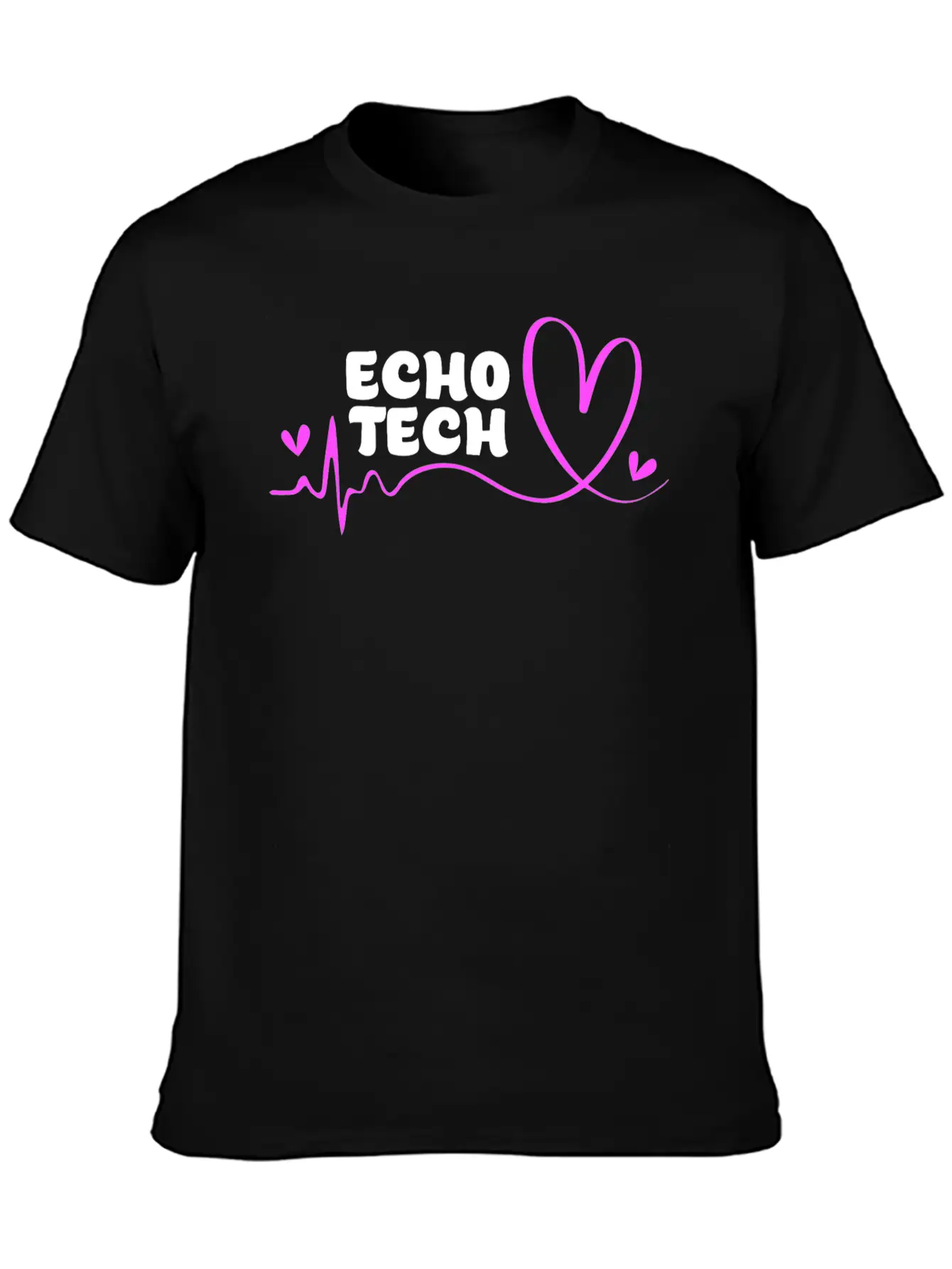 Cute Heartbeat Echo Tech Cardiac Sonography Timeless Short Sleeve Tee – Comfy And Minimalist Design