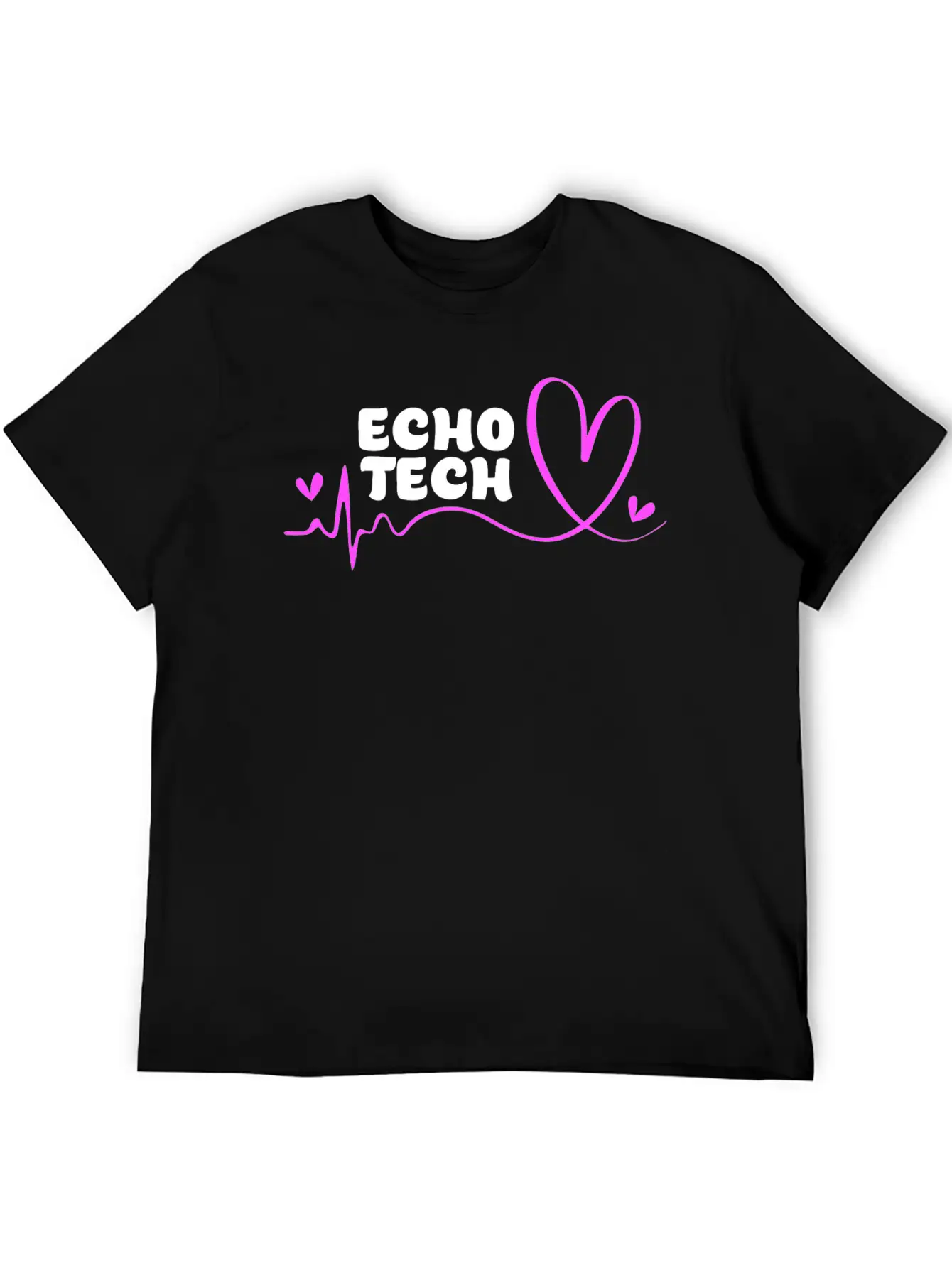 Cute Heartbeat Echo Tech Cardiac Sonography Timeless Short Sleeve Tee – Comfy And Minimalist Design