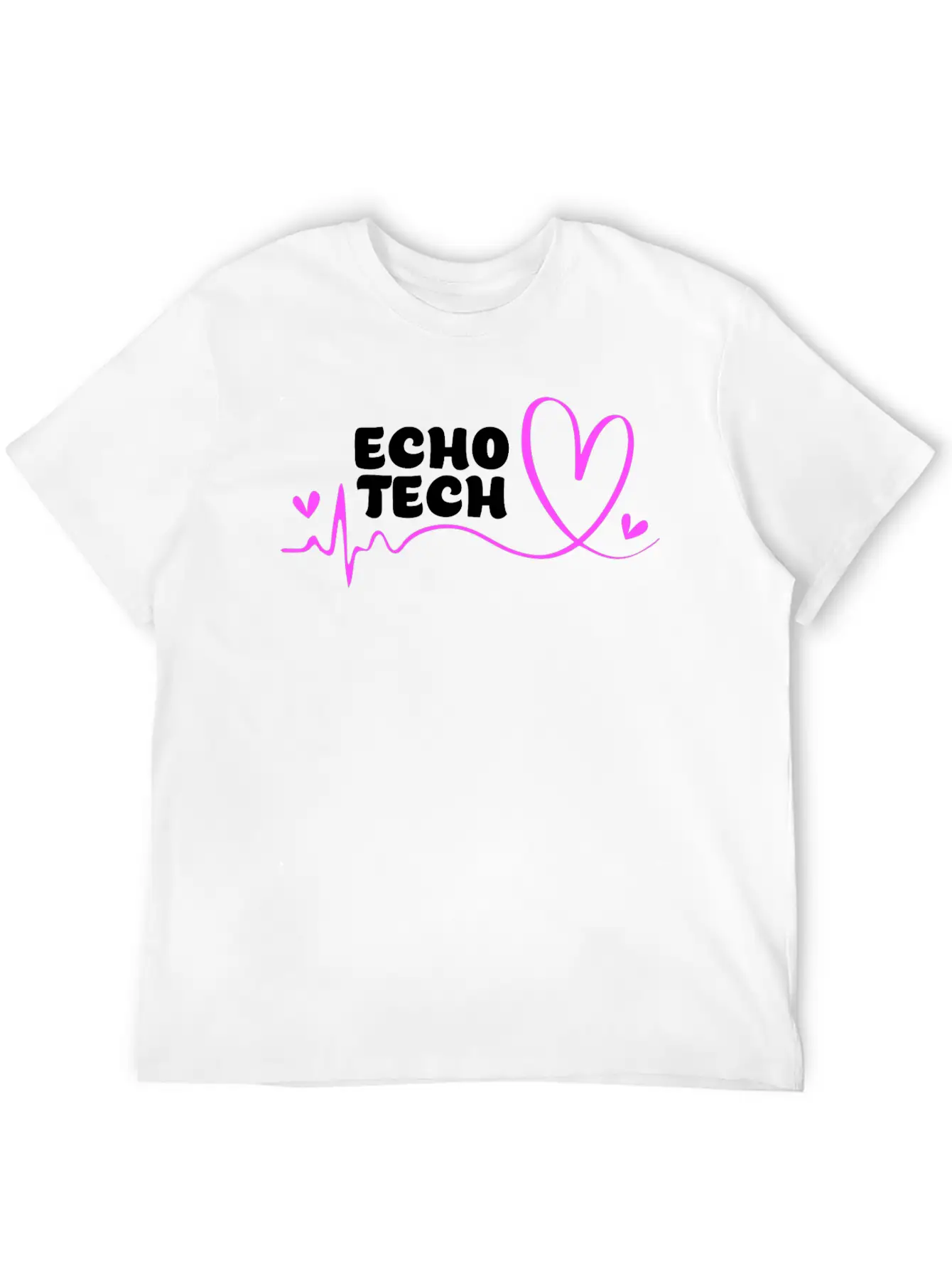 Cute Heartbeat Echo Tech Cardiac Sonography Timeless Short Sleeve Tee – Comfy And Minimalist Design