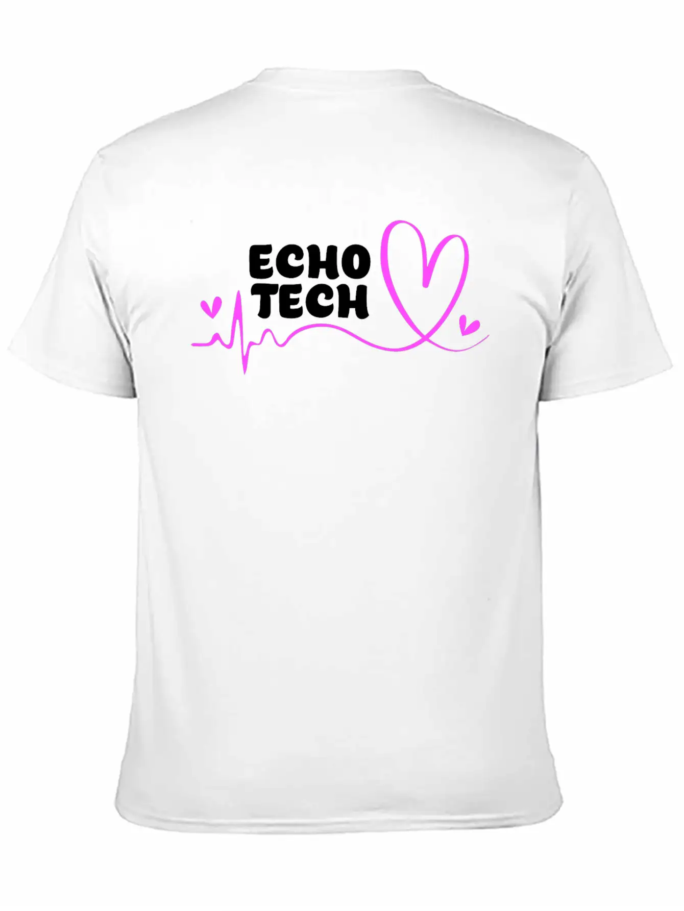 Cute Heartbeat Echo Tech Cardiac Sonography Timeless Short Sleeve Tee – Comfy And Minimalist Design