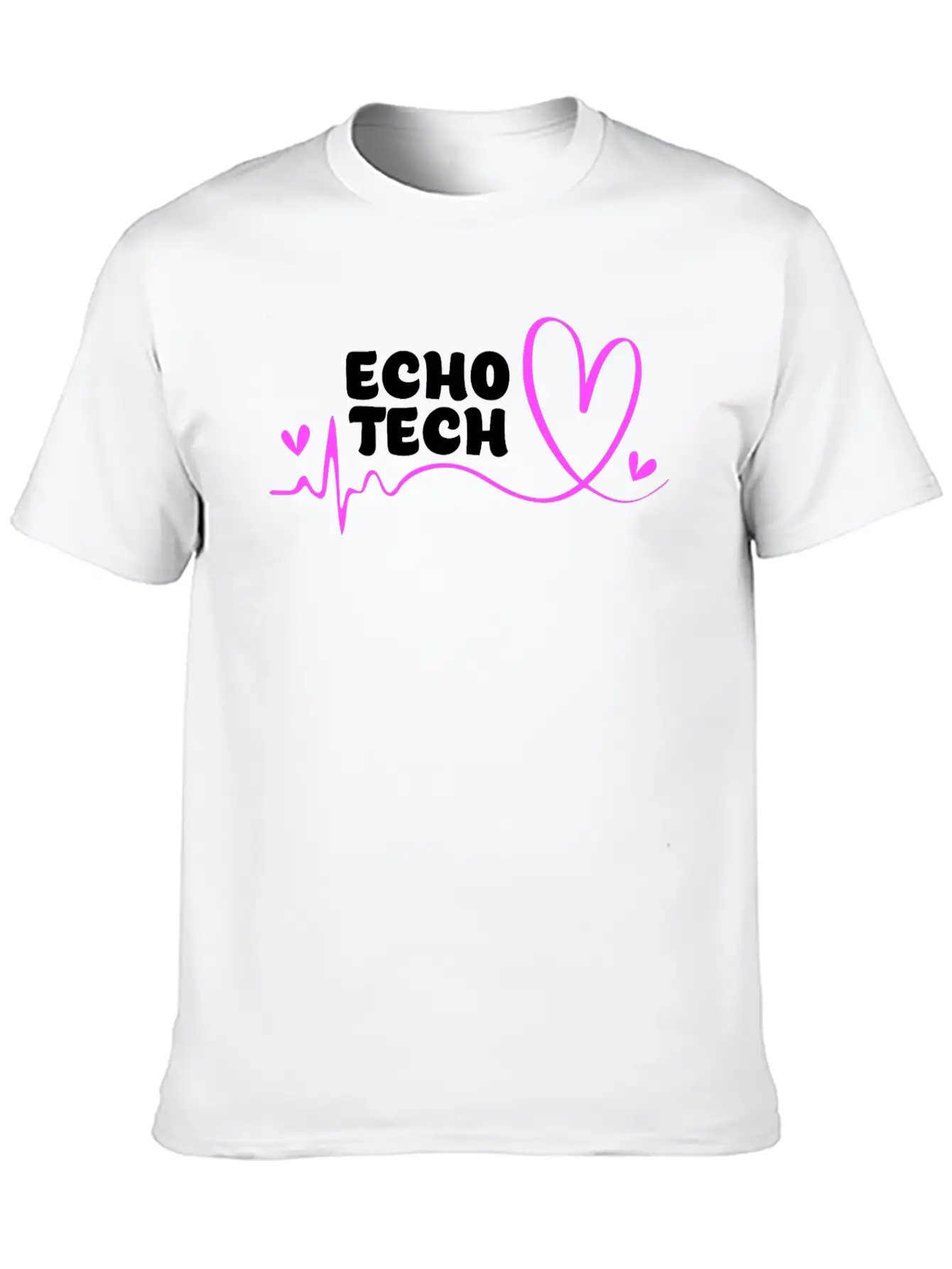 Cute Heartbeat Echo Tech Cardiac Sonography Timeless Short Sleeve Tee – Comfy And Minimalist Design