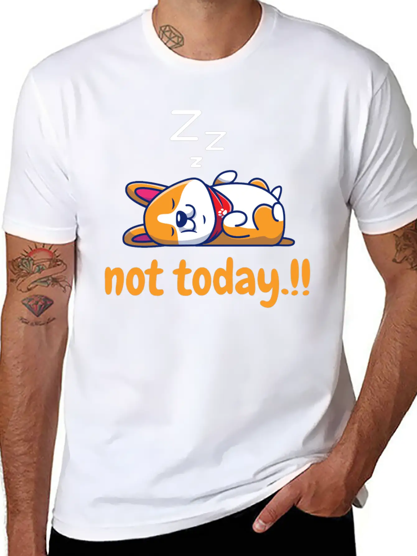 Cute Lazy Dog Comfortable Minimalist Graphic Tee – Summer Style Essential