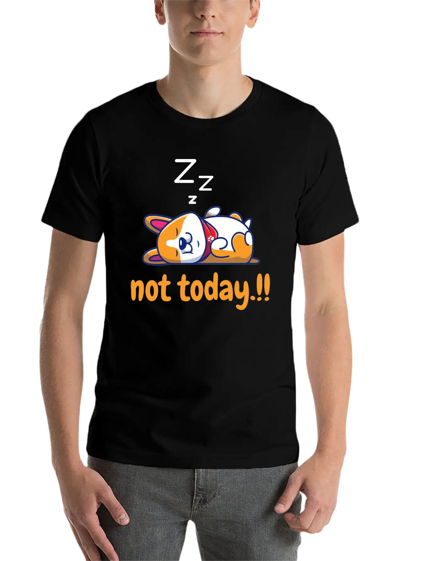 Cute Lazy Dog Comfortable Minimalist Graphic Tee – Summer Style Essential