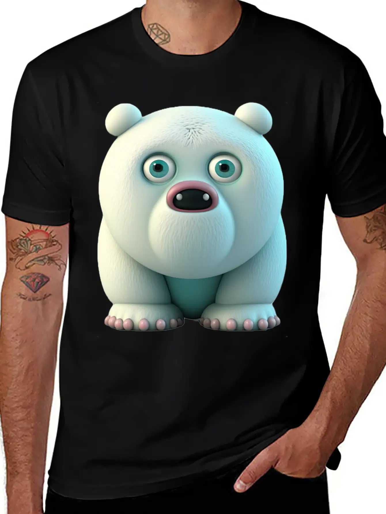 Cute Little Icebear Comic Character Stylish Everyday T-Shirt – Unisex Basic Cotton Tee