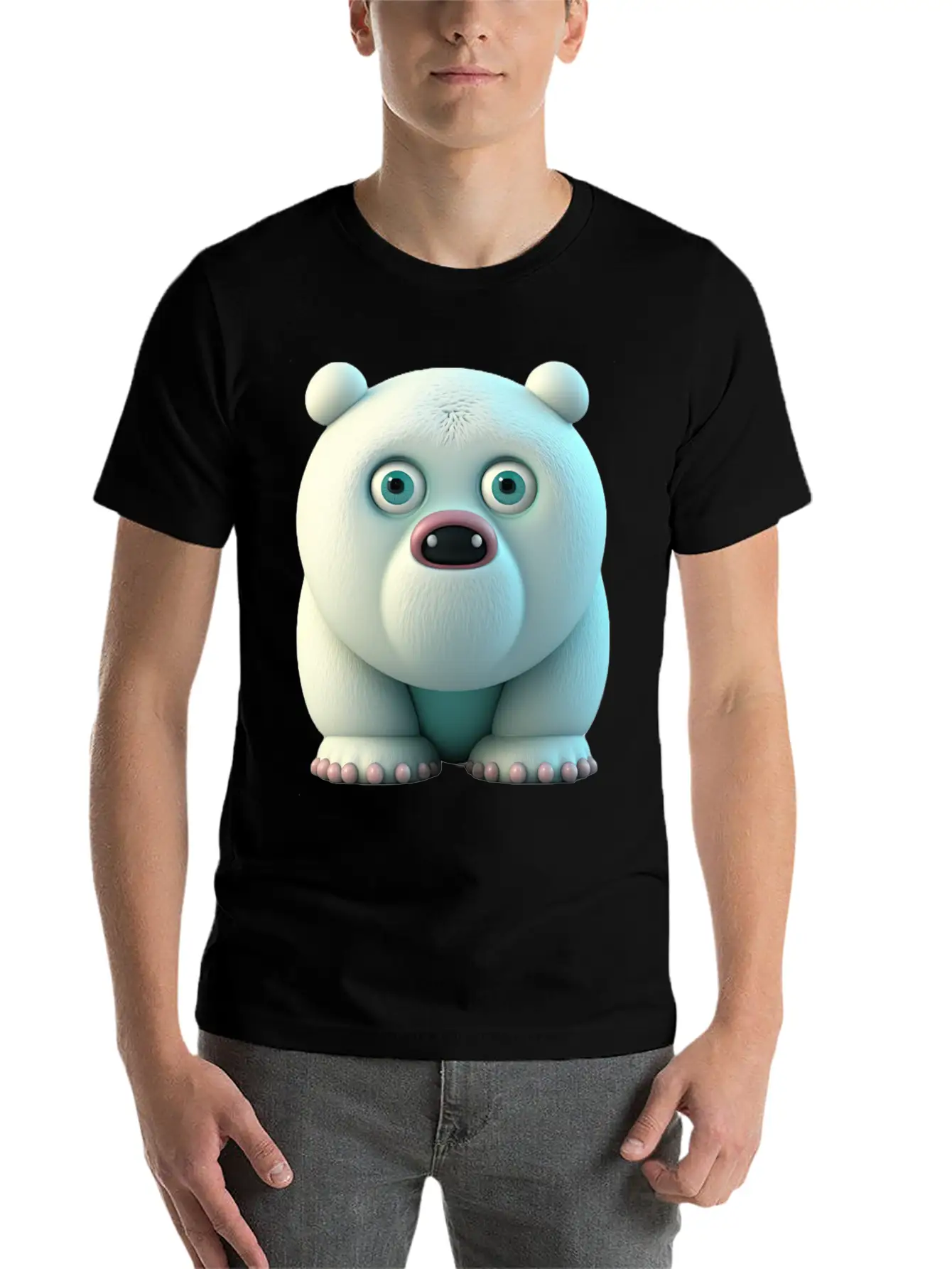 Cute Little Icebear Comic Character Stylish Everyday T-Shirt – Unisex Basic Cotton Tee