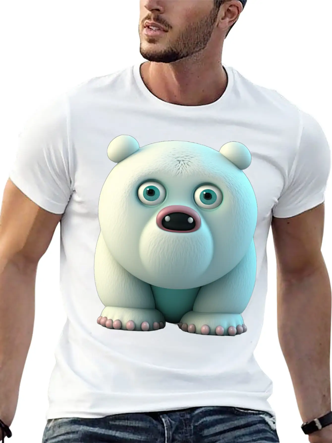 Cute Little Icebear Comic Character Stylish Everyday T-Shirt – Unisex Basic Cotton Tee