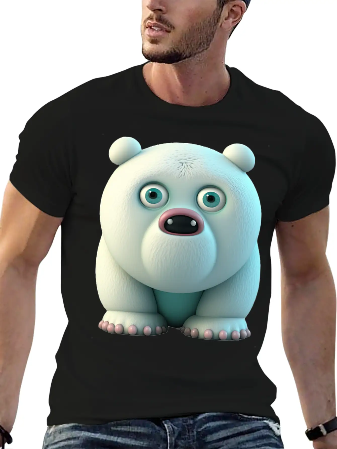 Cute Little Icebear Comic Character Stylish Everyday T-Shirt – Unisex Basic Cotton Tee