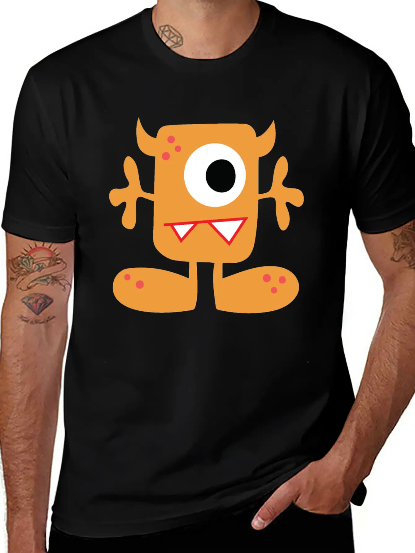 Cute Monster Unisex Short Sleeve Soft Cotton T-Shirt – Casual Everyday Wear