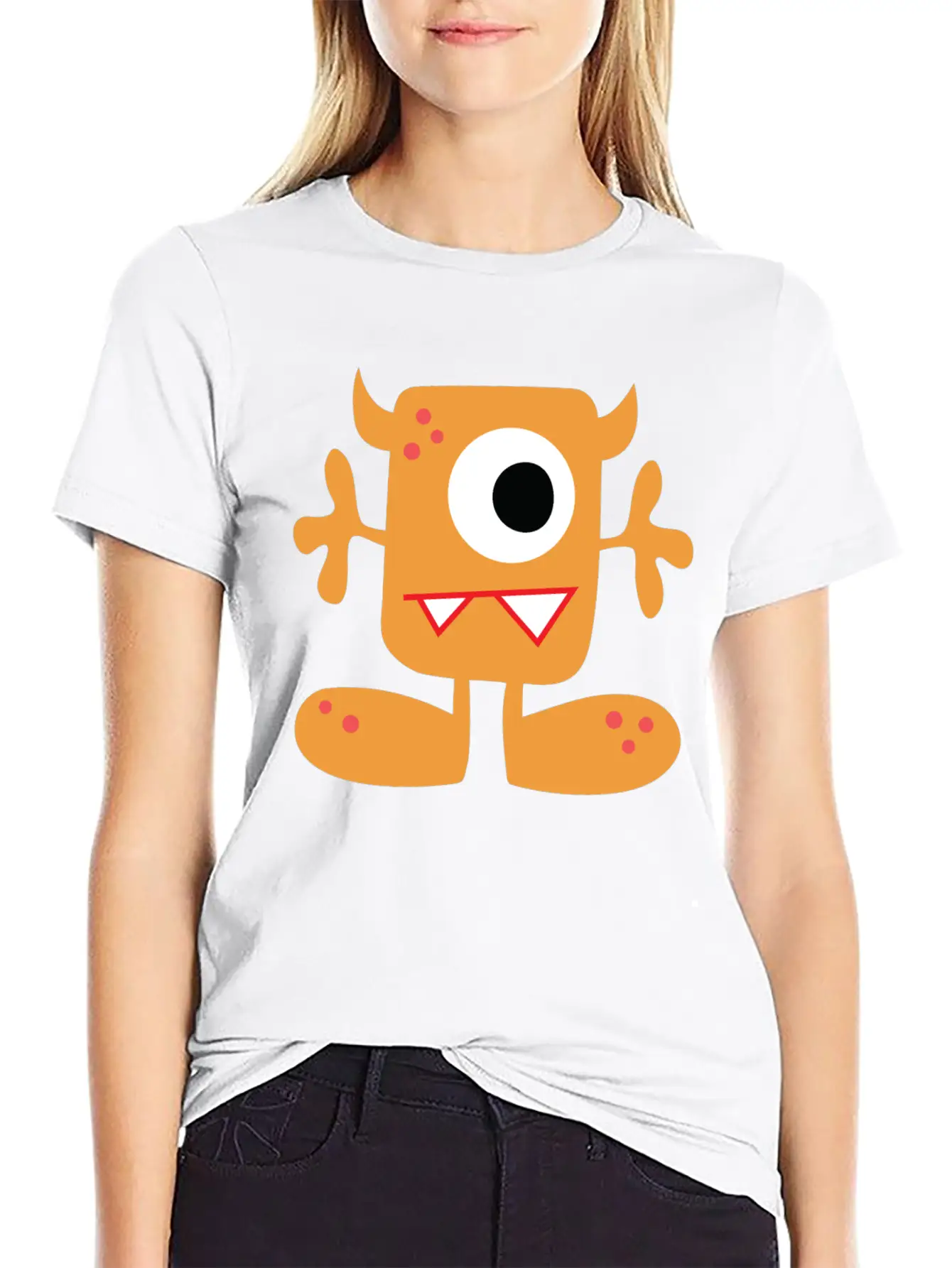 Cute Monster Unisex Short Sleeve Soft Cotton T-Shirt – Casual Everyday Wear