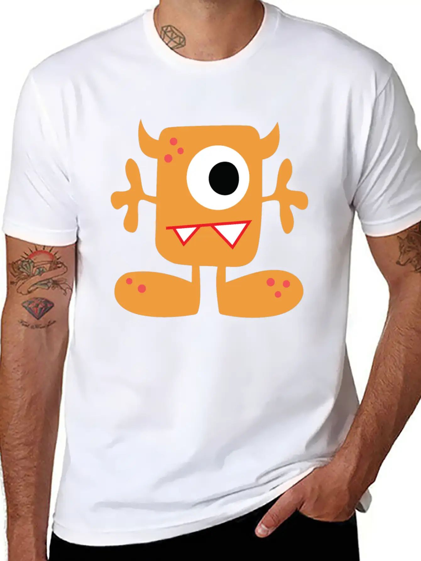 Cute Monster Unisex Short Sleeve Soft Cotton T-Shirt – Casual Everyday Wear