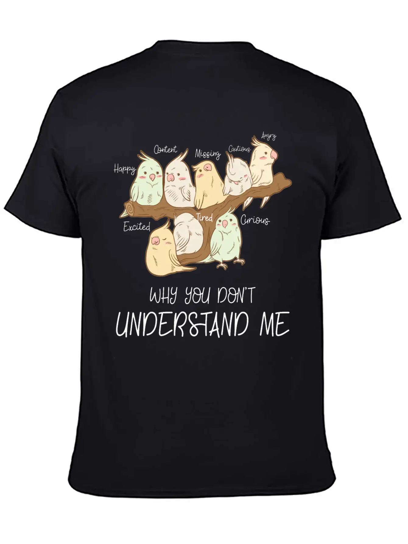 Cute Parrot Emotions Personality Attitude Gift Basic Graphic T-Shirt – Daily Comfort In Soft Cotton