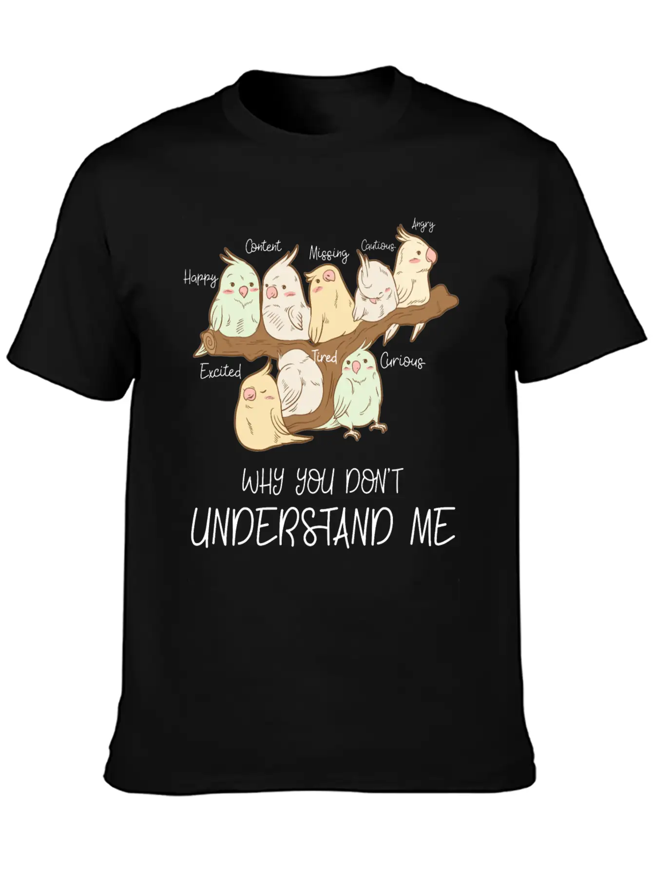 Cute Parrot Emotions Personality Attitude Gift Basic Graphic T-Shirt – Daily Comfort In Soft Cotton