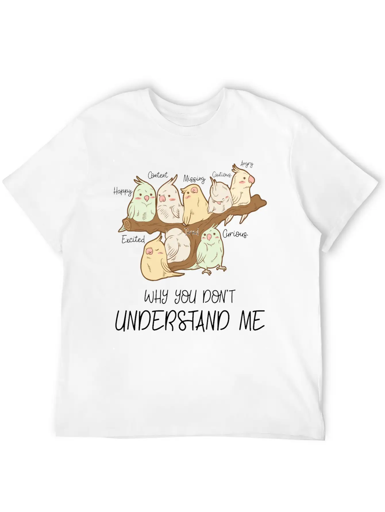 Cute Parrot Emotions Personality Attitude Gift Basic Graphic T-Shirt – Daily Comfort In Soft Cotton