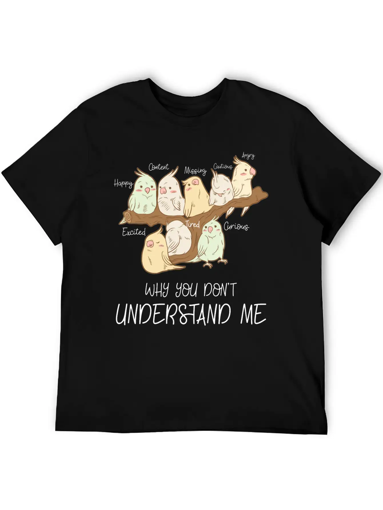 Cute Parrot Emotions Personality Attitude Gift Basic Graphic T-Shirt – Daily Comfort In Soft Cotton