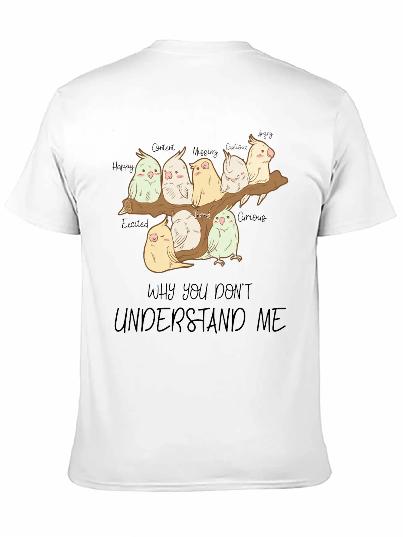 Cute Parrot Emotions Personality Attitude Gift Basic Graphic T-Shirt – Daily Comfort In Soft Cotton
