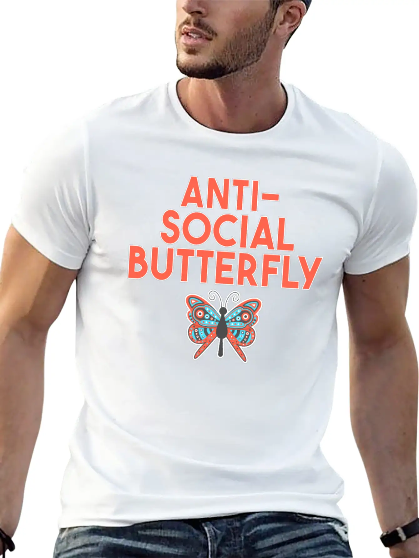 Cute Relatable AntiSocial Butterfly TShirt Basic Graphic T-Shirt – Daily Comfort In Soft Cotton