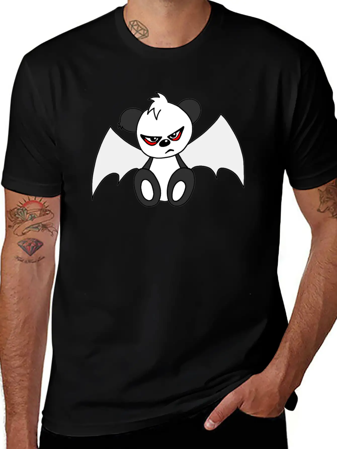 Cute Sad Gothic Panda Timeless Short Sleeve Tee – Comfy And Minimalist Design