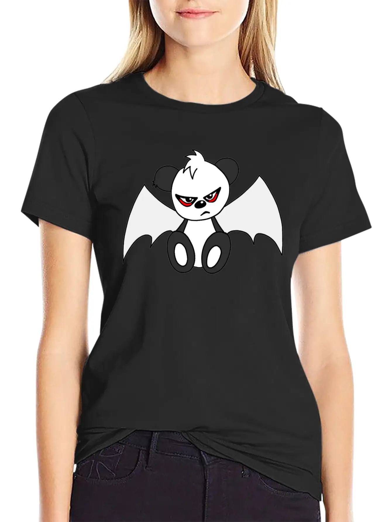 Cute Sad Gothic Panda Timeless Short Sleeve Tee – Comfy And Minimalist Design