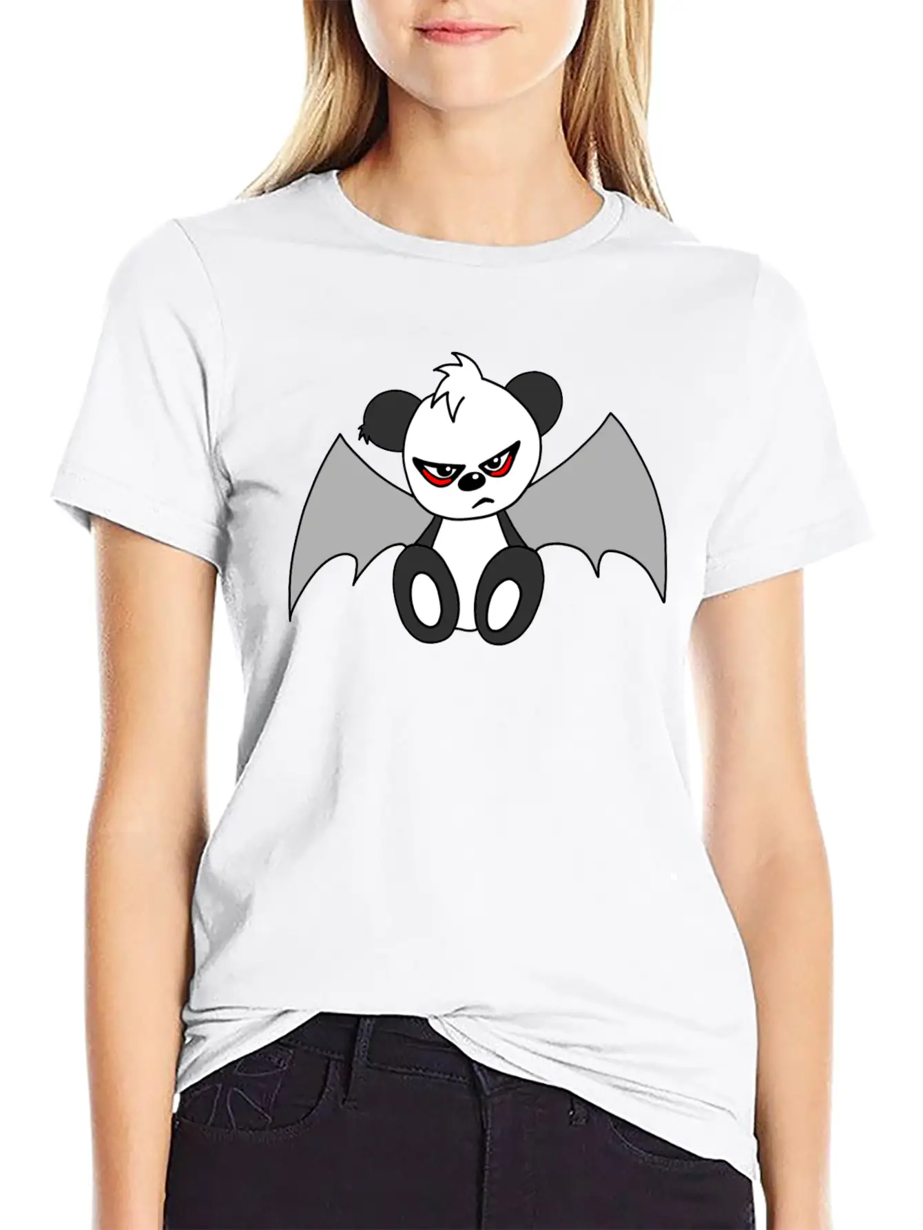 Cute Sad Gothic Panda Timeless Short Sleeve Tee – Comfy And Minimalist Design