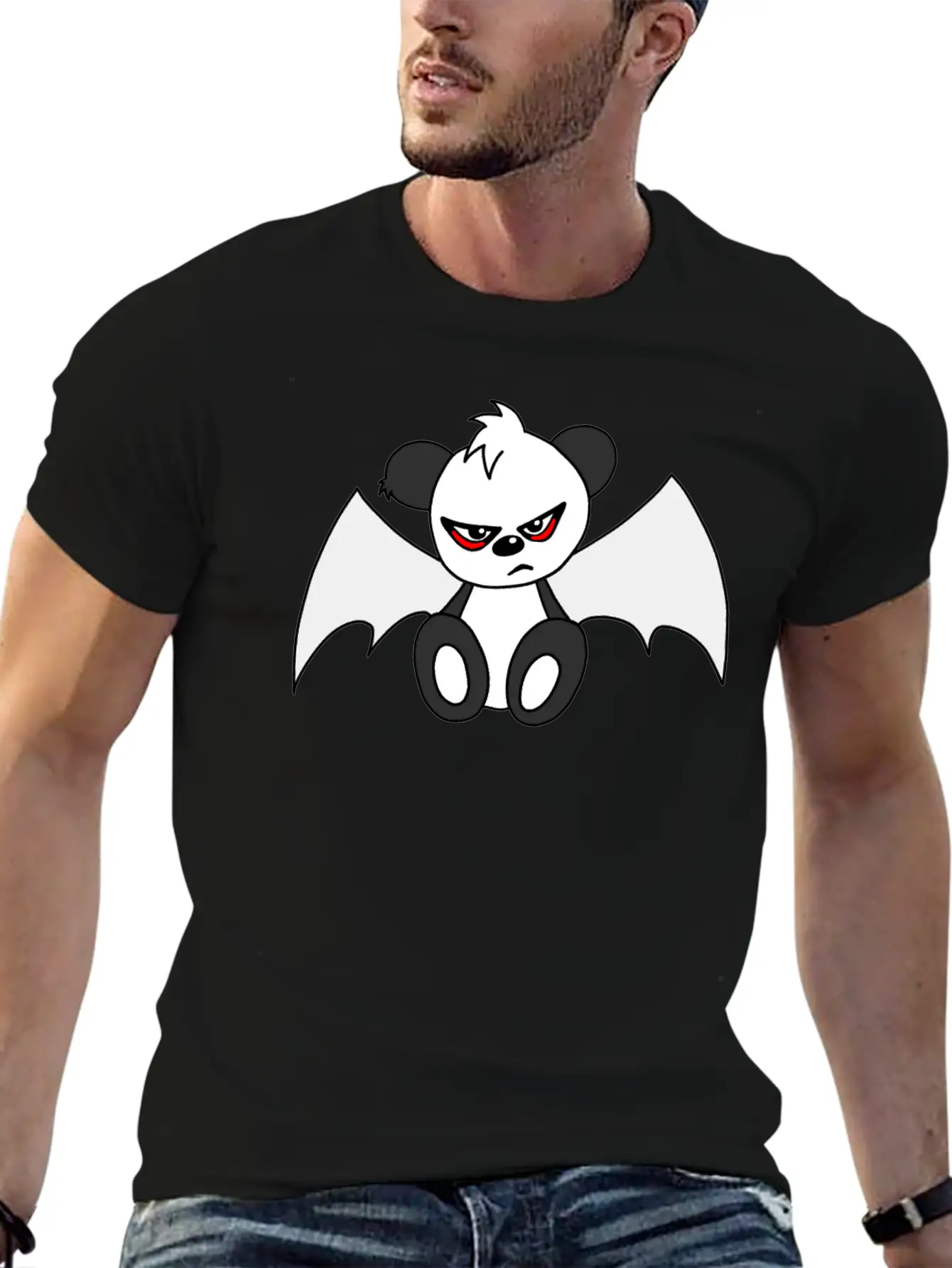 Cute Sad Gothic Panda Timeless Short Sleeve Tee – Comfy And Minimalist Design