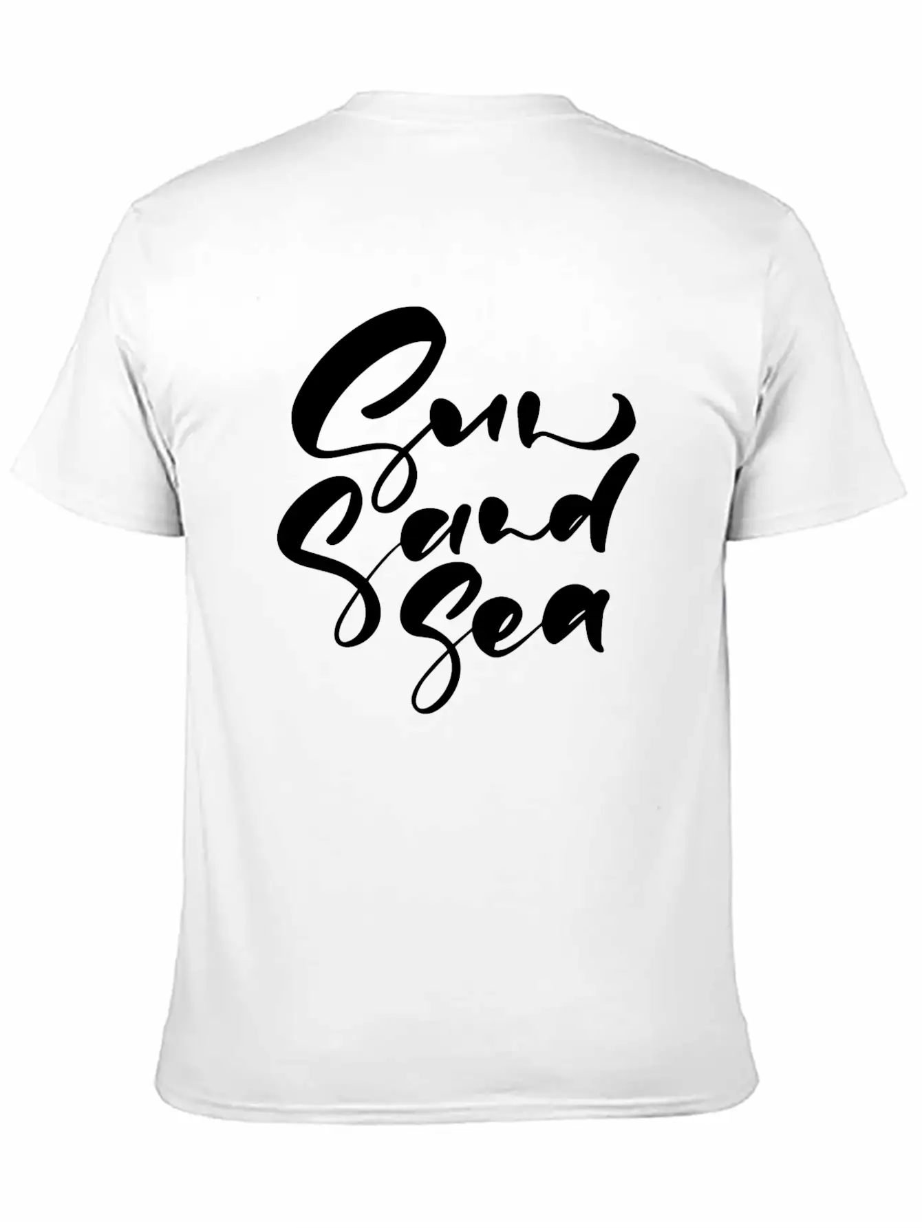 Cute Sun Sand Sea Hand Drawn Lettering Basic Graphic T-Shirt – Daily Comfort In Soft Cotton