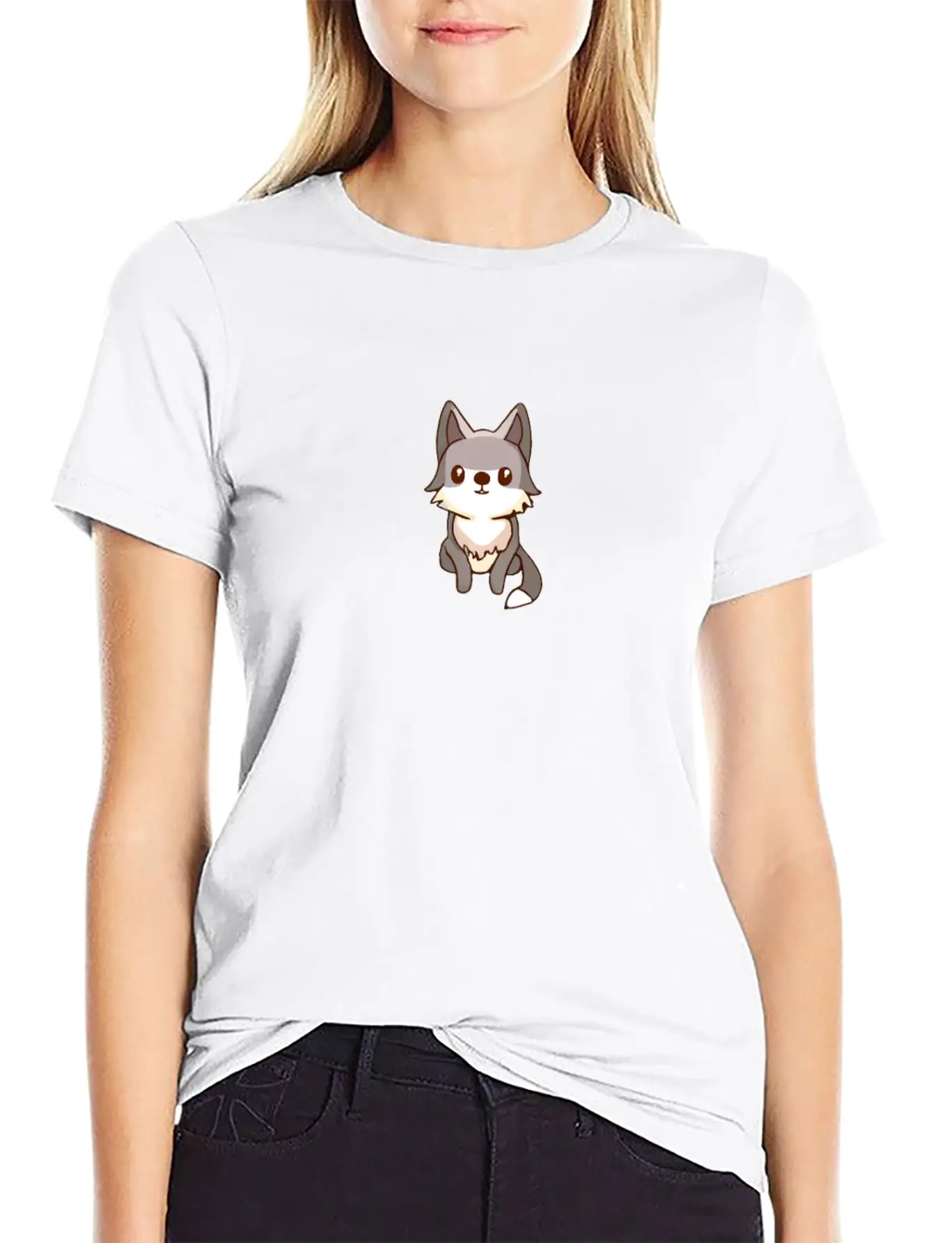 Cute Wolf Wolfdog Kawaii Husky Design Essential Unisex Summer Tee – Soft Cotton Casual Fit