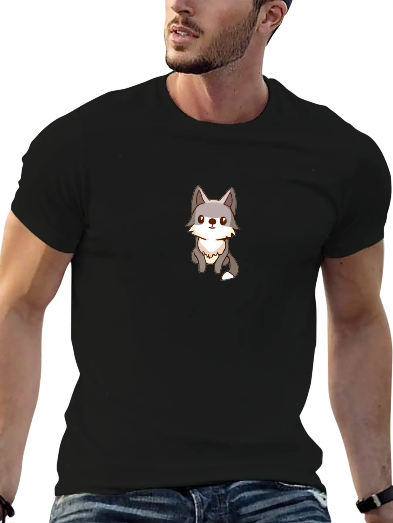 Cute Wolf Wolfdog Kawaii Husky Design Essential Unisex Summer Tee – Soft Cotton Casual Fit