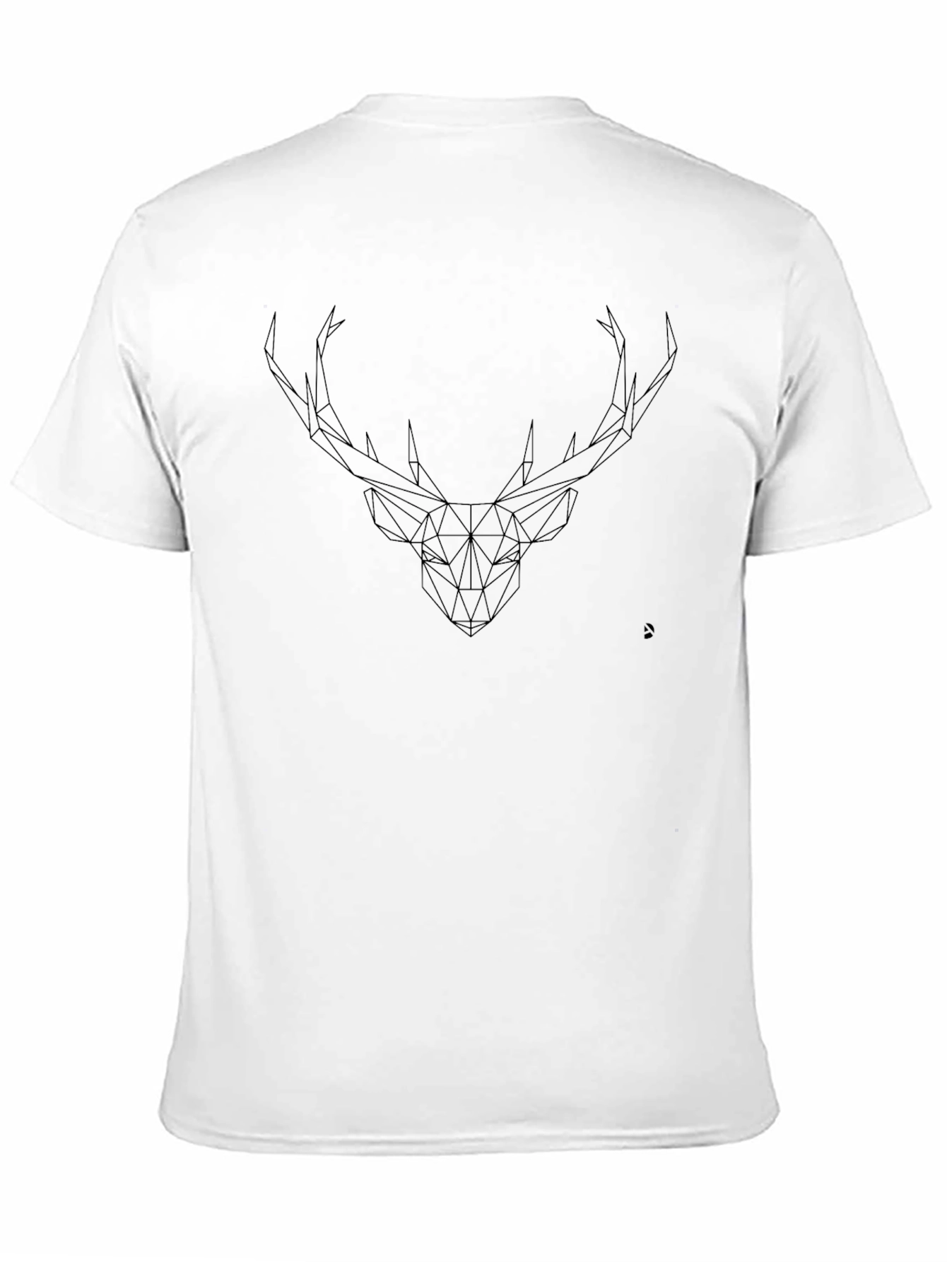 Geometric Deer Head Black T-Shirt
