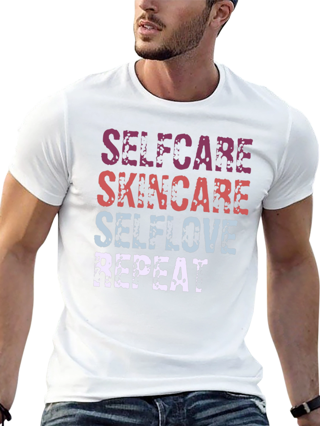 Selfcare Skin Love Repeat T-Shirt - Trendy Graphic Tee