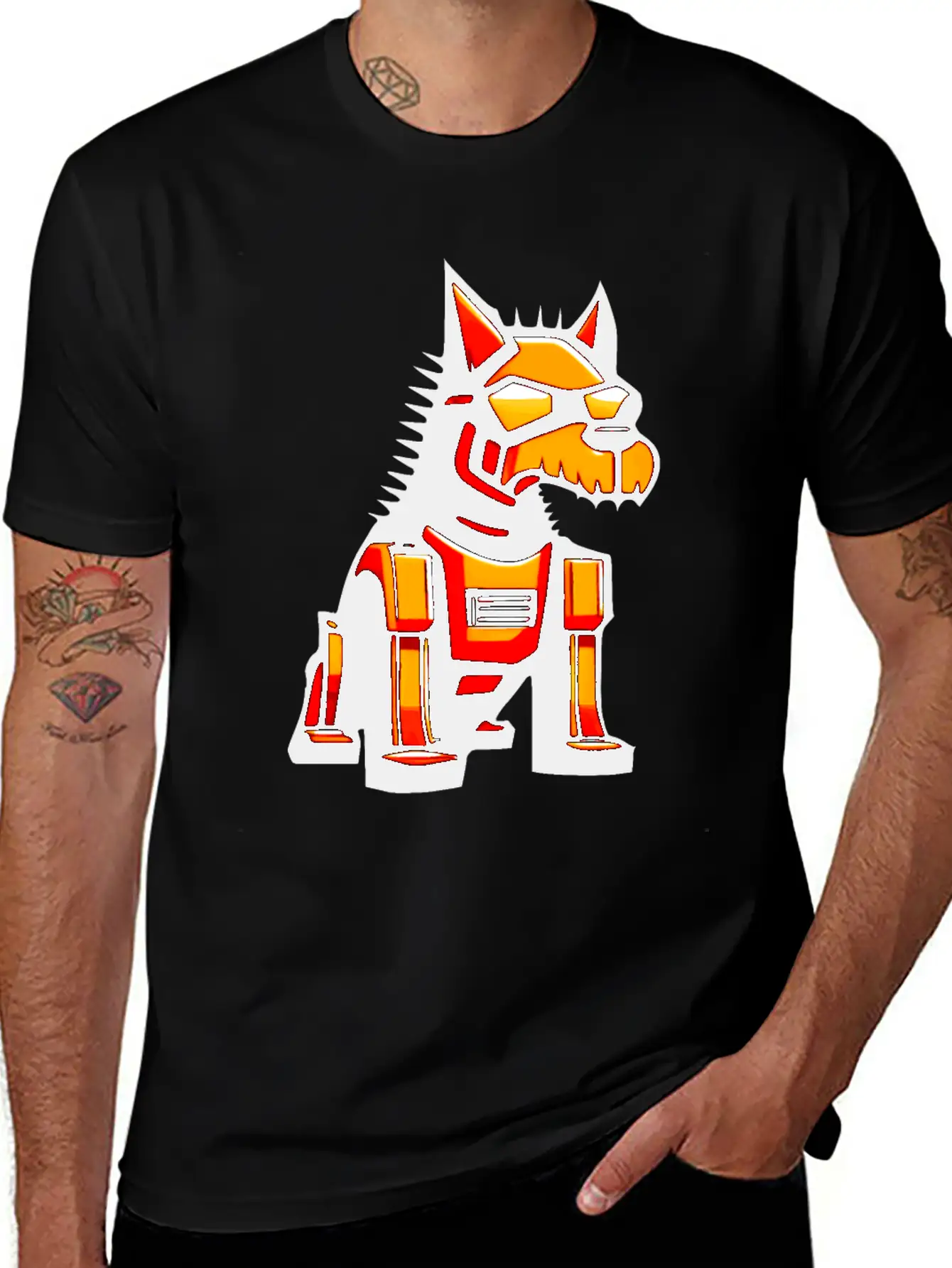 Cyber Dog - Colorful Graphic Stylish Everyday T-Shirt – Unisex Basic Cotton Tee