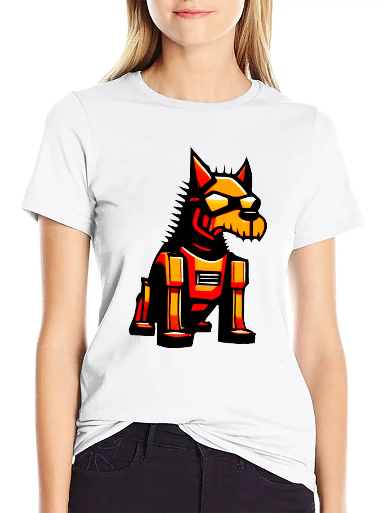 Cyber Dog - Colorful Graphic Stylish Everyday T-Shirt – Unisex Basic Cotton Tee